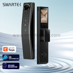 Smartek باب أوتوماتيكي رقمي اقتصادي بدون مقبض كاميرا ذكية Tuya ثلاثية الأبعاد للتعرف على الوجه قفل باب ذكي