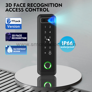 Tarjeta de c&oacute;digo de huella digital con reconocimiento facial 3D, sistema de Control de acceso impermeable IP66 DC12V para oficina, puerta p&uacute;blica, Hotel y apartamento