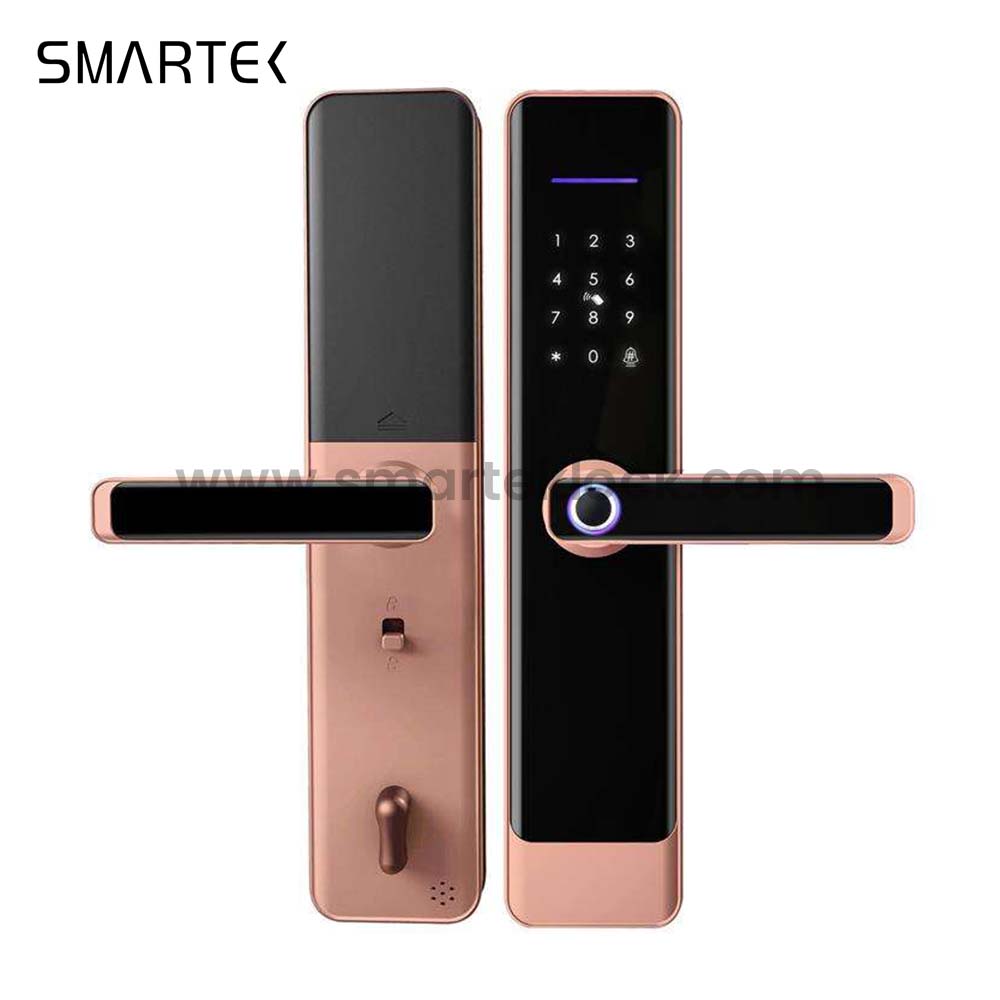 6068 Mortise Solid Aluminium Alloy Smart Electric Lock untuk Pintu Kayu dengan Cap Jari dan Apl TTLock